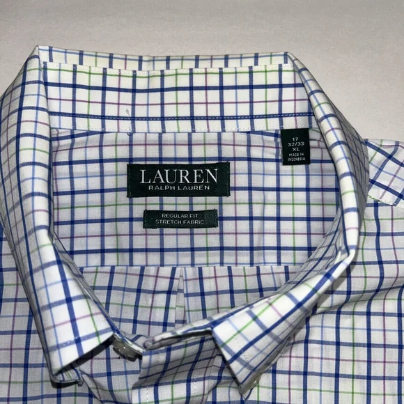 Ralph Lauren Men’s XL REGULAR FIT STRETCH CHECKED Long Sleeve Shirt - Picture 2 of 5